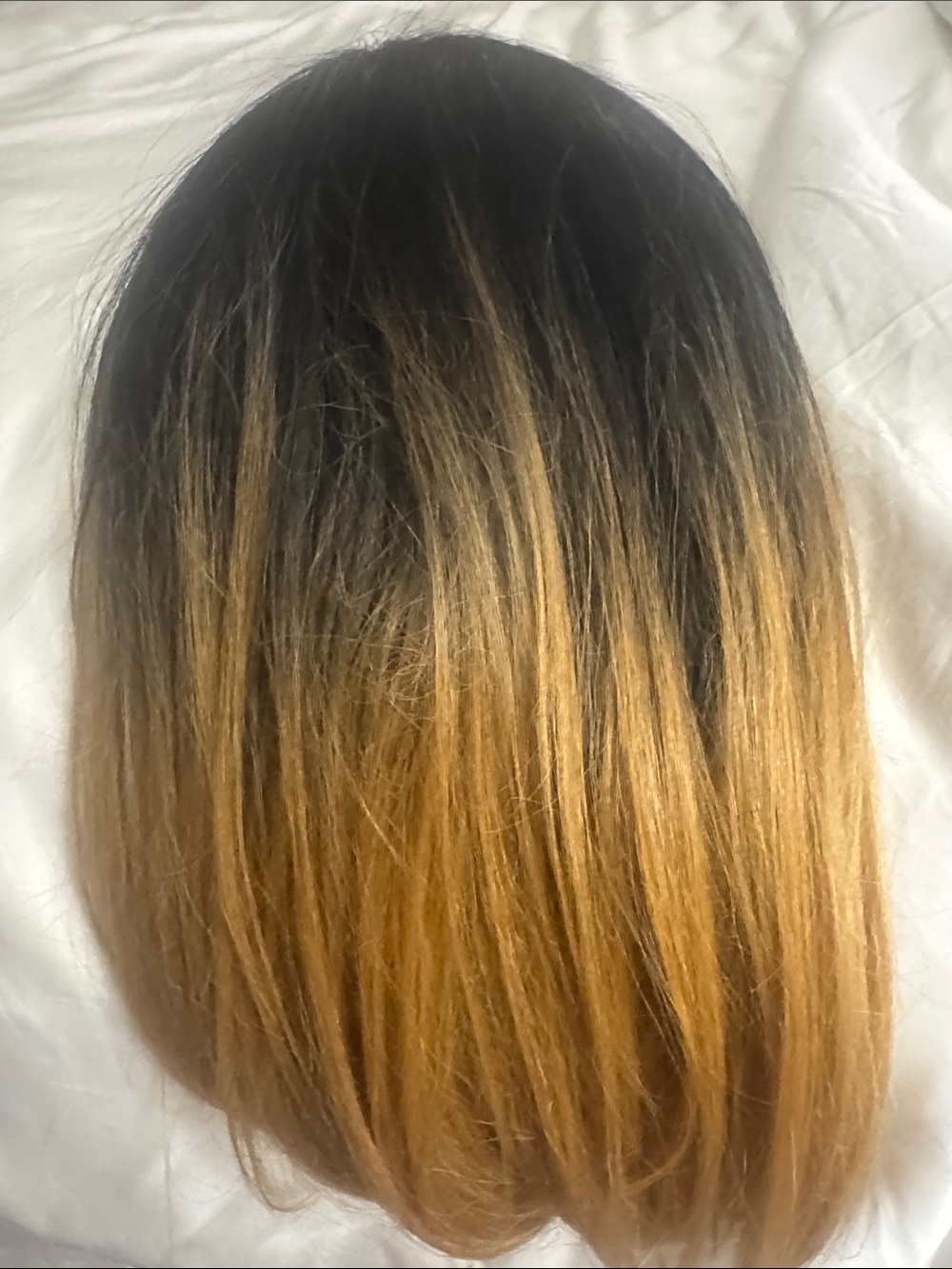 Ombre Synthetic Wig in Black to Honey Brown